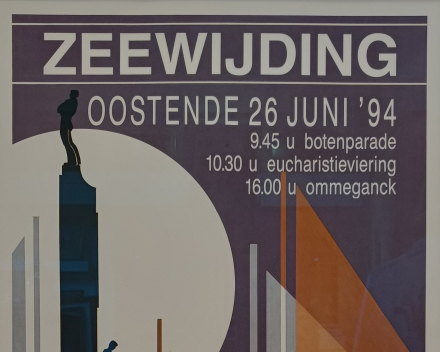 Zeewijding Oostende 1994, ingelijst (met ontspiegeld glas)  / prijs: €