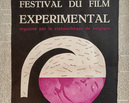la toute première affiche conçue par Pierre Alechinsky, en 1949 (version violette)