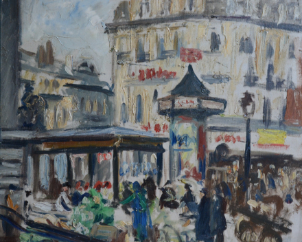 Alexandre Denonne (1879-1953) - Place de la Bourse à Bruxelles