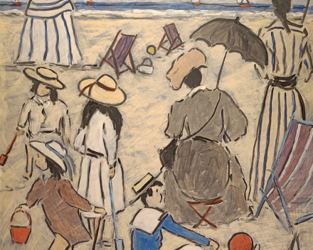H. Saint-Clair - Normandisch strandgezicht / afmetingen: 70x50 / prijscategorie: €€€