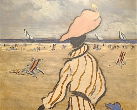 H. Saint-Clair - Normandisch strandgezicht / afmetingen: 70x35 / prijscategorie: €€€