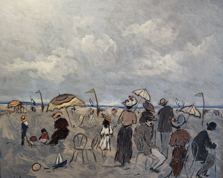 H. Saint-Clair - Normandisch strandgezicht / afmetingen: 50x60 / prijscategorie: €€€