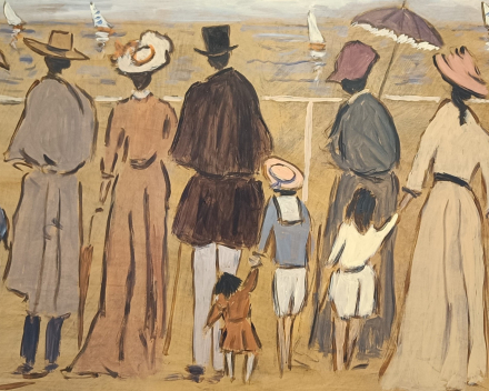 Henry Saint-Clair - scène de plage normande / dimensions: 40x100 / catégorie de prix: €€€€