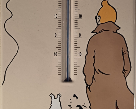 uiterst zeldzame kuije-thermometer op emaillebord - (niet nader uitgevoerd) prototype 'Serneels'